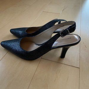 Designer Black Slingbacks by Antonio Melani